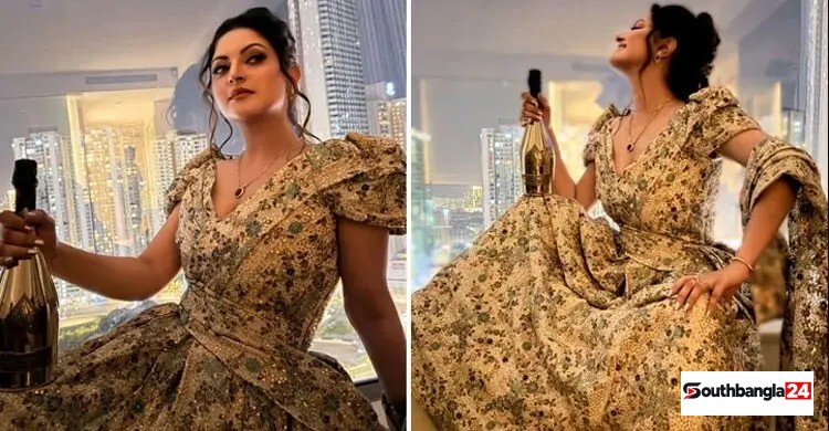 ‘ম্যাচিং ম্যাচিং’ লিখে ছবি প্রকাশ, পরীমনির সাজে কী মিল?